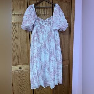 WORTH Collective Harlow Midi Dress Light Pink Floral